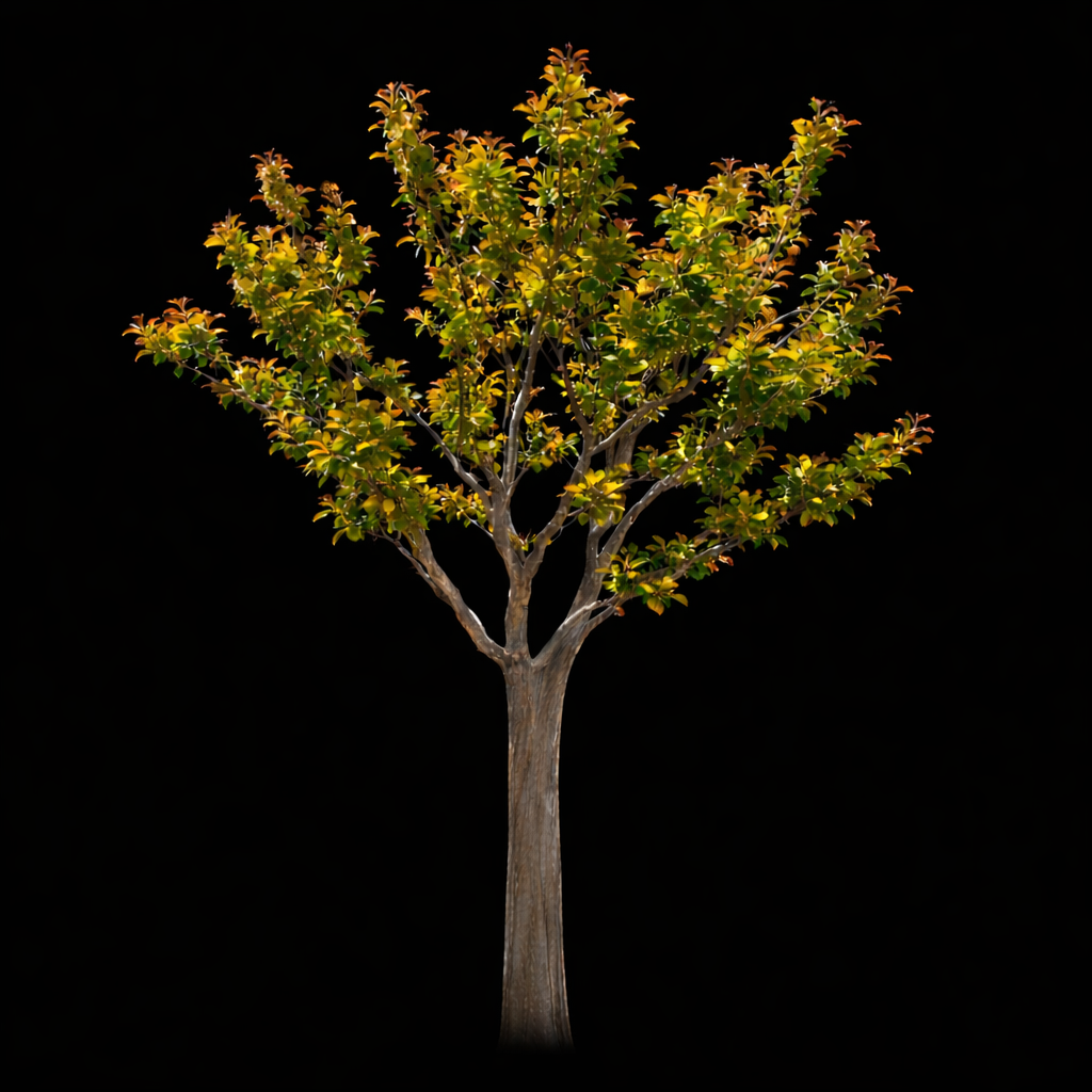 Lila des indes tiges fond noir